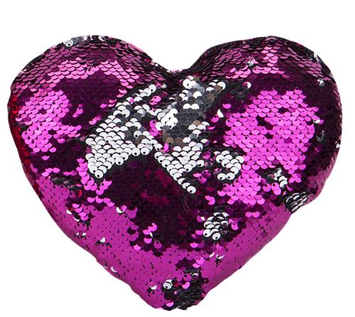 SEQUIN HEART CUSHION 20CM Image 1++