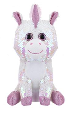 Λούτρινο Άσπρο Unicorn με Πούλιες και Φωτεινά Μάτια GLITZIES Image 1++