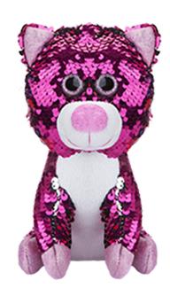 Λούτρινη Φούξια Γάτα με Πούλιες και Φωτεινά Μάτια GLITZIES Image 1++