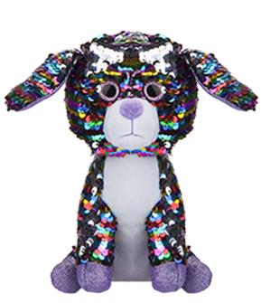 Λούτρινο Πολύχρωμο Σκυλάκι με Πούλιες και Φωτεινά Μάτια GLITZIES Image 1++