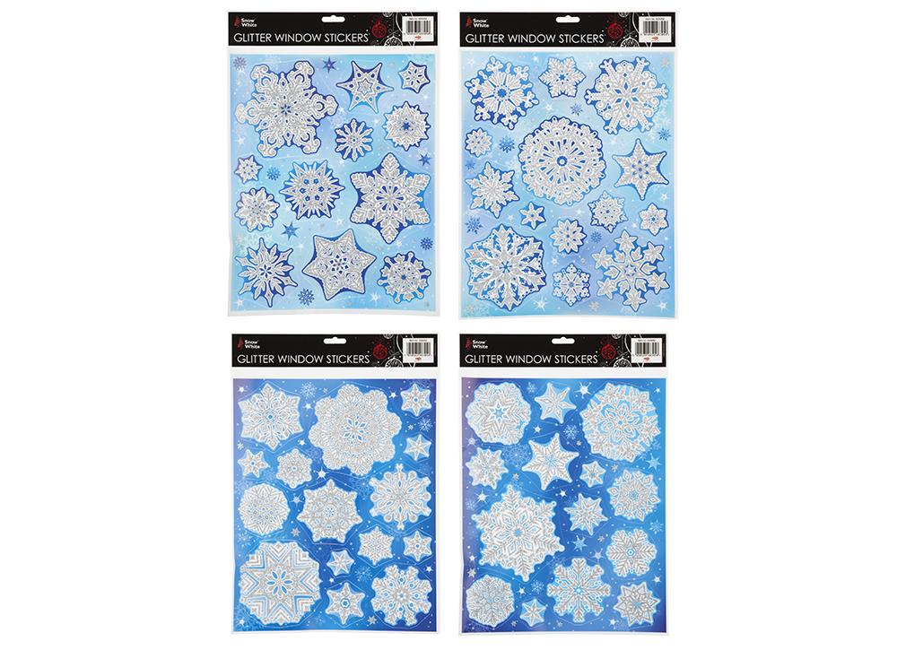 Χριστουγεννιάτικα Αυτοκόλλητα Νιφάδες Χιονιού για Παράθυρα Image 1++