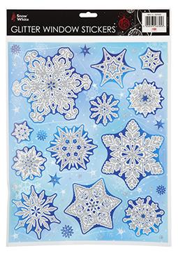 Χριστουγεννιάτικα Αυτοκόλλητα Νιφάδες Χιονιού για Παράθυρα Image 1++