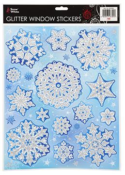 Χριστουγεννιάτικα Αυτοκόλλητα Νιφάδες Χιονιού για Παράθυρα Image 1++