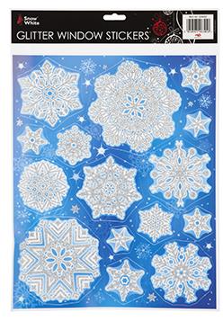 Χριστουγεννιάτικα Αυτοκόλλητα Νιφάδες Χιονιού για Παράθυρα Image 1++