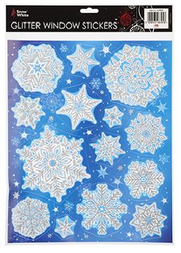 Χριστουγεννιάτικα Αυτοκόλλητα Νιφάδες Χιονιού για Παράθυρα Image 1++