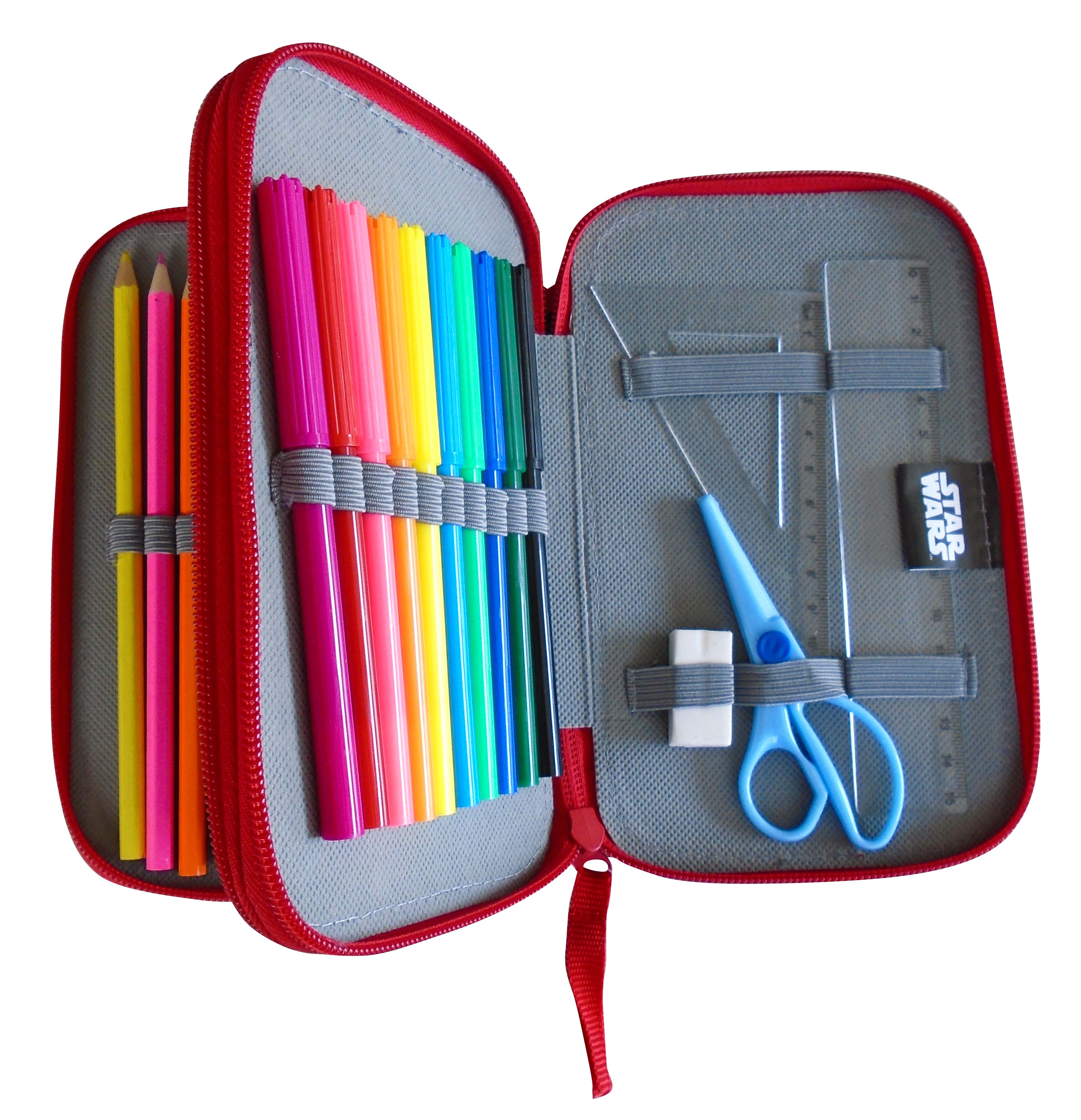 STAR WARS Σχολική Κασετίνα Διπλή Γεμάτη Image 1++