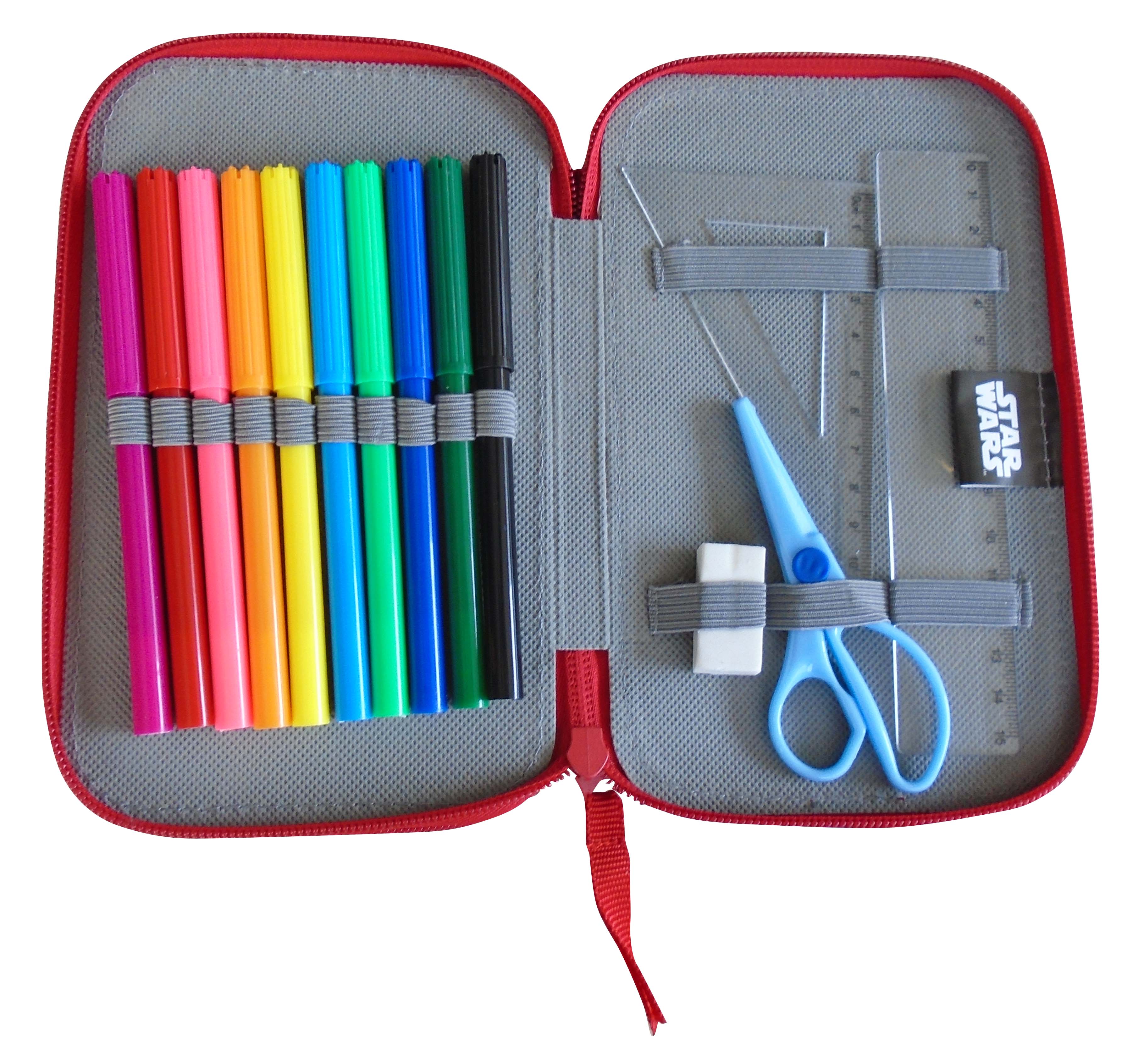 STAR WARS Σχολική Κασετίνα Διπλή Γεμάτη Image 1++