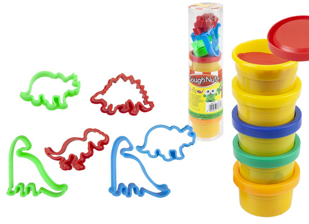 5 κουβαδάκια Πλαστελίνης και 6 καλούπια