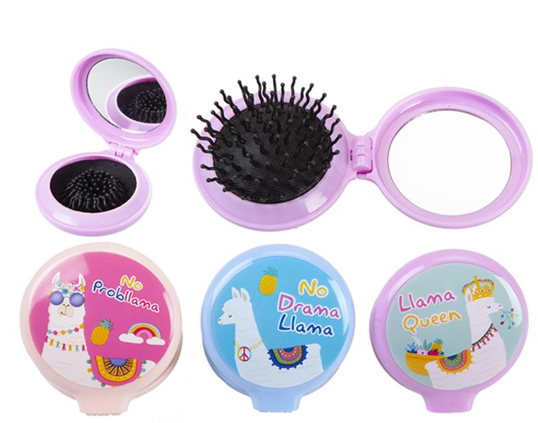 Βούρτσα Μαλλιών Σπαστή με Καθρέφτη LLAMA Image 1++