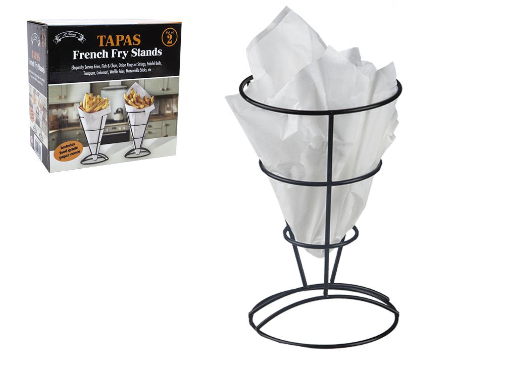 Σετ 2 Χωνάκια για Τηγανητές Πατάτες και 10 χάρτινοι κώνοι Image 1++