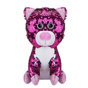 Λούτρινη Φούξια Γάτα με Πούλιες και Φωτεινά Μάτια GLITZIES