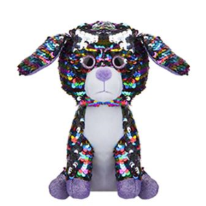 Λούτρινο Πολύχρωμο Σκυλάκι με Πούλιες και Φωτεινά Μάτια GLITZIES