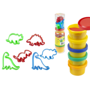 5 κουβαδάκια Πλαστελίνης και 6 καλούπια