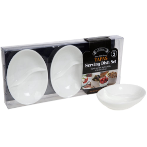 3 Οβάλ Μπωλ Διπλής Θέσης για Σνακ